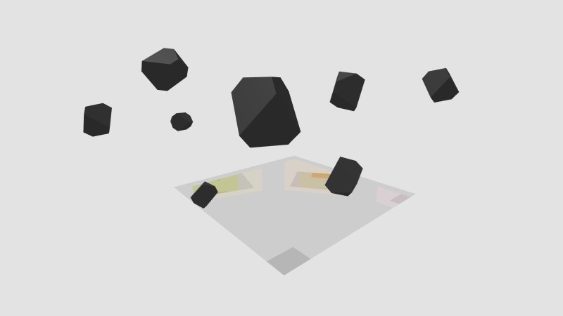 Fig. I: production still from Homage to a Sphere, virtual reality environment by Paul Evans and Humanstudio, including representations of the ‘Durer Polyhedron’ from Melencolia I.